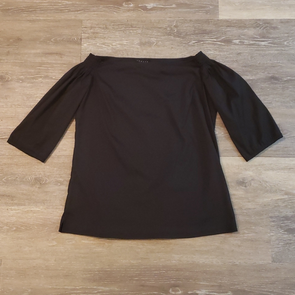 Theory Black Off-shoulder 3/4 Sleeves Jr. Medium